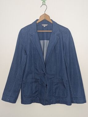 Rubbish Oversized Denim Blazer 100% Cotton Junior's Medium Nordstrom Brass Plum